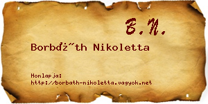 Borbáth Nikoletta névjegykártya